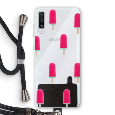 Waterijsje: Samsung Galaxy A70 Transparant Hoesje met koord