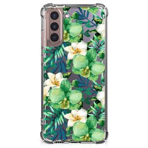 Samsung Galaxy S21 Plus Case Orchidee Groen
