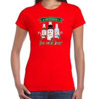 Fout kersttrui t-shirt voor dames - IJskoud bier - rood - Christmas beer - thumbnail