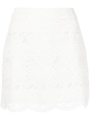 Goen.J minijupe en broderie anglaise - Blanc