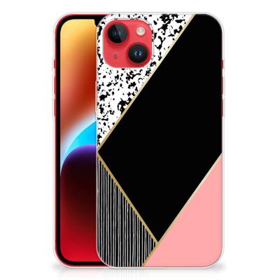 iPhone 14 Plus | TPU Hoesje | Zwart Roze Vormen