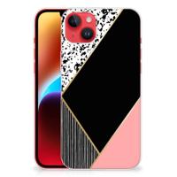 iPhone 14 Plus | TPU Hoesje | Zwart Roze Vormen