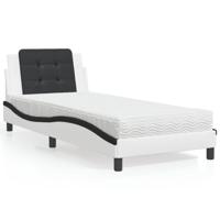 Bedframe zonder matras "Zadar" kunstleer zwart en wit 80x200 cm