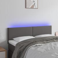 Hoofdbord LED 144x5x78/88 cm kunstleer grijs