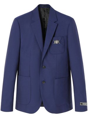 Versace blazer en laine à simple boutonnage - Bleu