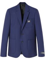 Versace blazer en laine à simple boutonnage - Bleu - thumbnail