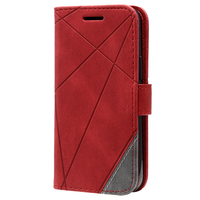 iPhone 15 Pro Max hoesje - Bookcase - Pasjeshouder - Portemonnee - Patroon - Kunstleer - Rood