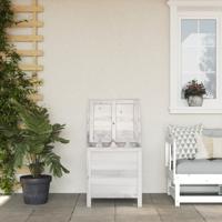Tuinbox 50x49x56,5 cm massief vurenhout wit