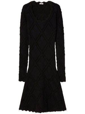 Burberry robe en maille Aran à manches longues - Noir