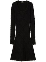 Burberry robe en maille Aran à manches longues - Noir