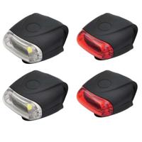LED fietslamp set - 2x - rood / wit - siliconen - waterdicht - 12 chips LED fietslamp set - 2x - rood / wit - siliconen - waterdicht - 12 chips