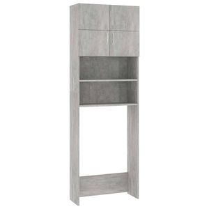 The Living Store Badkaast - bewerkt hout - 64x25.5x190 cm - betongrijs