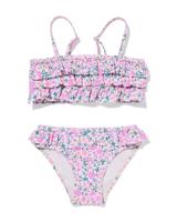 HEMA Kinderbikini bloemen ruffels lila (lila)