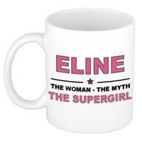 Eline cadeau mok - Woman Myth Supergirl - naam koffiemok - 300 ml - collega - moederdag