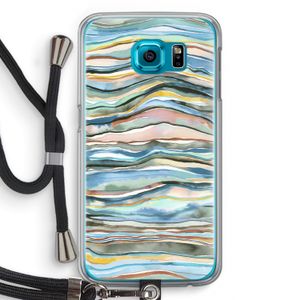 Watercolor Agate: Samsung Galaxy S6 Transparant Hoesje met koord