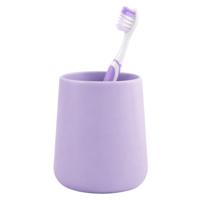 Badkamer beker / tandenborstelhouder Earth Serie - Keramiek - lila - 8 x 10 cm