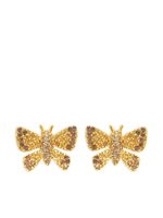 Oscar de la Renta small Butterfly crystal earrings - Or