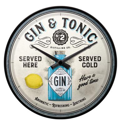 Wandklok Gin & Tonic Served Here