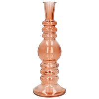 Bloemenvaas Florence - voor kleine stelen/boeketten - zacht oranje glas - helder - D8,5 x H23 cm