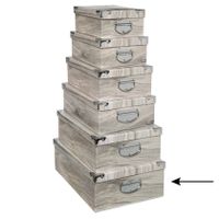 5Five Opbergdoos/box - Houtprint licht - L48 x B33.5 x H16 cm - Stevig karton - Treebox   -