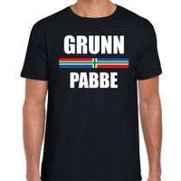 Gronings dialect shirt Grunn pabbe met Groningse vlag zwart voor heren 2XL  - - thumbnail