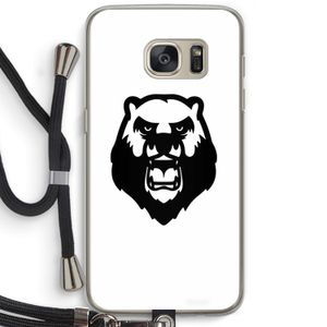 Angry Bear (white): Samsung Galaxy S7 Transparant Hoesje met koord