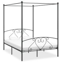 Hemelbedframe metaal grijs 140x200 cm