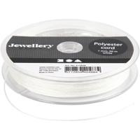 Creativ Company Polyester koord, dikte 1 mm, wit, 50 m/ 1 rol