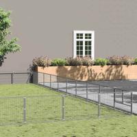 Hondenkennel 100 m² staal zilverkleurig