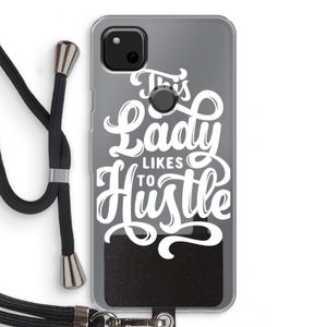Hustle Lady: Pixel 4a Transparant Hoesje met koord