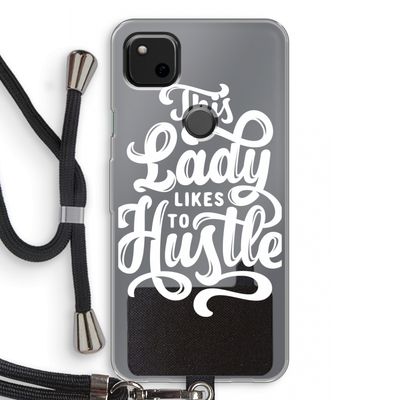 Hustle Lady: Pixel 4a Transparant Hoesje met koord