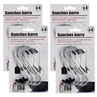 Benson S-haken / gerei ophanghaakjes - 16x stuks - met zwarte beschermlaag - 20 cm
