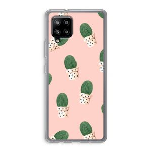 Cactusprint roze: Samsung Galaxy A42 5G Transparant Hoesje
