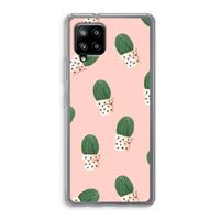 Cactusprint roze: Samsung Galaxy A42 5G Transparant Hoesje