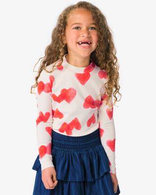 HEMA Kindershirt Rib Hartjes Ecru (ecru)