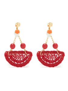 Amir Slama boucles d'oreilles à broderies - Rouge