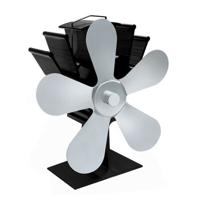 YL602 5-Blade hoge temperatuur metalen warmte aangedreven open haard kachel fan (zilver)