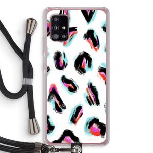 Cheetah color: Samsung Galaxy A51 5G Transparant Hoesje met koord