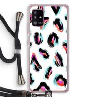 Cheetah color: Samsung Galaxy A51 5G Transparant Hoesje met koord