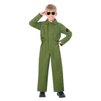 Kinderkostuum Jumpsuit Piloot, 4-6 jaar - thumbnail