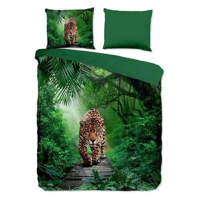 Dekbedovertrek Amazone - Eenpersoons (140x200 cm) - Groen Microvezel - Dessin: Dieren, Natuur - Pure - Dekbed-Discounter.nl