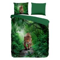 Dekbedovertrek Amazone - Tweepersoons (200x200 cm) - Groen Microvezel - Dessin: Dieren, Natuur - Pure - Dekbed-Discounter.nl
