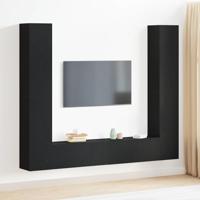TV-kast 6 pcs Zwart 80 x 30 x 30 cm Bewerkt hout