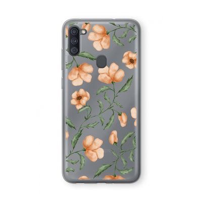 Peachy flowers: Samsung Galaxy A11 Transparant Hoesje