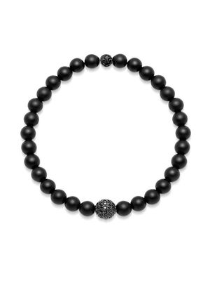 Nialaya Jewelry bracelet en perles d'onyx - Noir