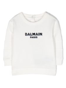 Balmain Kids sweat en coton à logo imprimé - Blanc