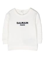 Balmain Kids sweat en coton à logo imprimé - Blanc - thumbnail