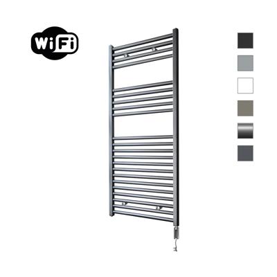 Elektrische Radiator Sanicare HWV Met Wifi 111,8x60 cm Gunmetal 730W Met Thermostaat Chroom Rechtsonder Sanicare