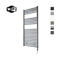 Elektrische Radiator Sanicare HWV Met Wifi 111,8x60 cm Gunmetal 730W Met Thermostaat Chroom Rechtsonder Sanicare