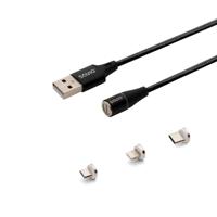 Savio CL-152 USB-kabel 1 m USB 2.0 USB C Micro USB A/Lightning Zwart